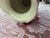 1940s Mid Century Usa Pottery Vase With Raised Yellow Florals Mold 76-10 For Sale - Image 5 of 5