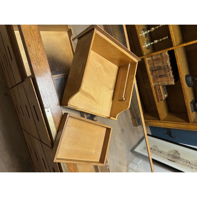 Tan Oak Counter Display Case with 24 Drawers, 1920s For Sale - Image 8 of 11