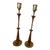 Vintage Rembrandt Walnut Wood and Brass Torchiere Style Lamps - a Pair For Sale