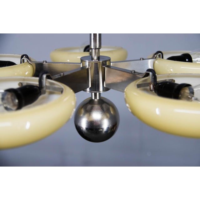 1930s Art Deco Functionalist Nickel-Plated Chandelier, 1930s For Sale - Image 5 of 18