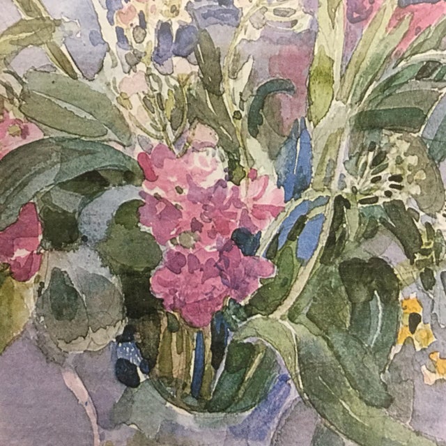 Floral Arrangment Watercolor Lithograph For Sale - Image 10 of 11