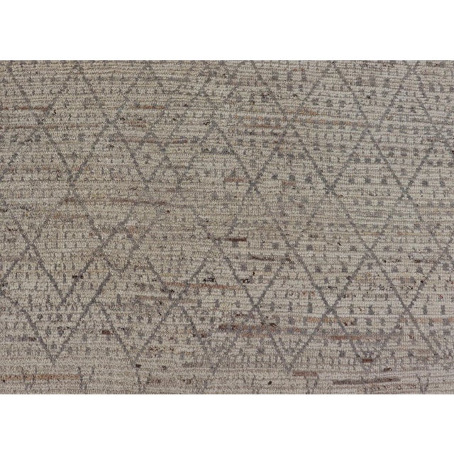 Linen Modern Moroccan Rug in Wool by Keivan Woven Arts 10'5 X 13'10 For Sale - Image 8 of 12