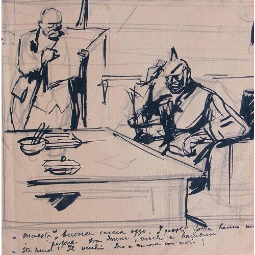 China ink and pencil on paper. Not signed. Very good condition. This piece is attributed to the mentioned designer/maker....