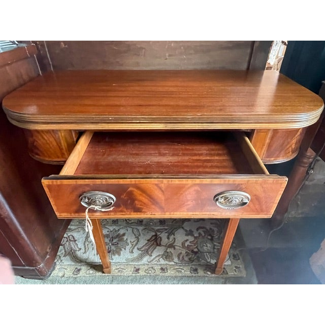 Wood Mid 20th Century Federal Mahogany Swivel Top Table For Sale - Image 7 of 8
