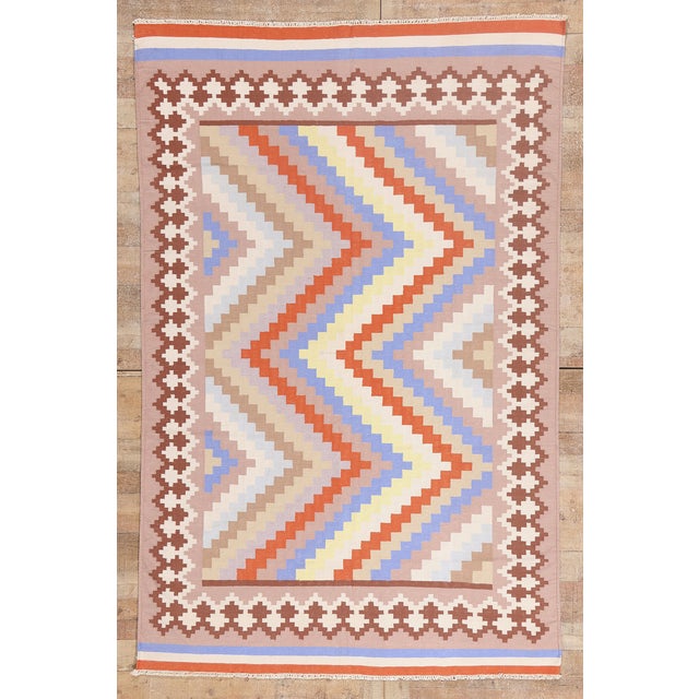 Vintage Indian Dhurrie Rug, 06'00 X 09'00 For Sale - Image 10 of 10