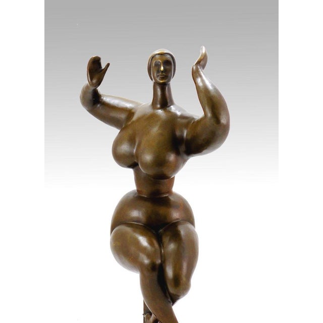 Female Figure with Raised Arms, 20th Century, Bronze For Sale - Image 3 of 6