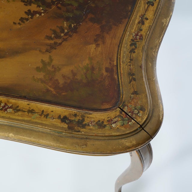 Antique French Vernis Martin Decorated Giltwood Table 19th Century For Sale - Image 11 of 11