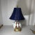 Vintage Chinoiserie White Ginger Jar Table Lamp With Navy Blue Wicker Shade - Newly Painted For Sale - Image 10 of 11