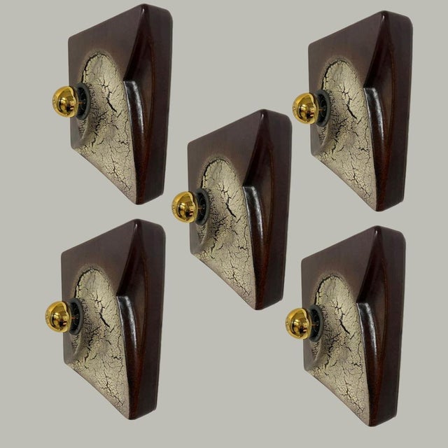 German Brown Square Ceramic Wall Light by Hustadt Keramik, 1970 For Sale - Image 6 of 18