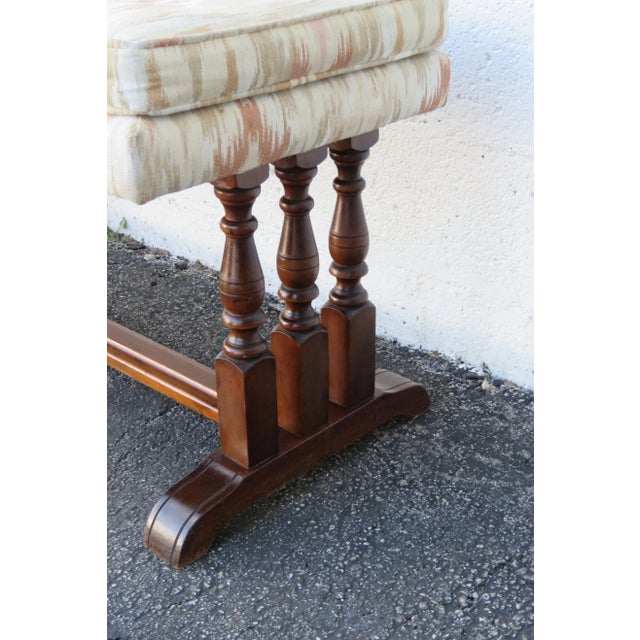 Traditional Long Upholstered Bed End Hallway Bench For Sale - Image 3 of 13