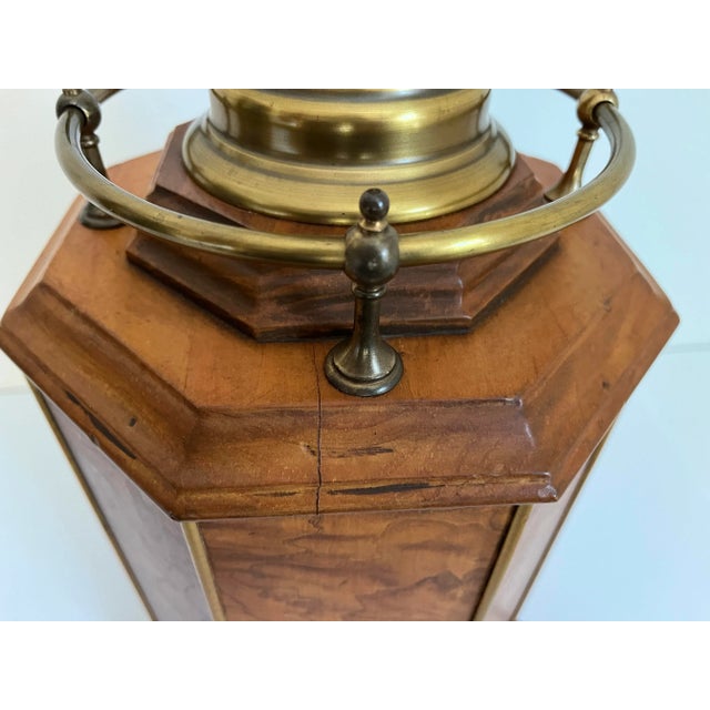 Burl Wood Column Lamp & Shade by Knob Creek For Sale - Image 9 of 11