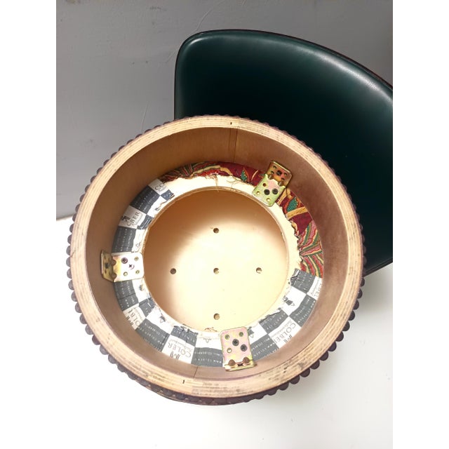 Green Leather and Patterned Fabric Lounge Chair by Adam Tihany for Colbert, 1995 For Sale - Image 16 of 18