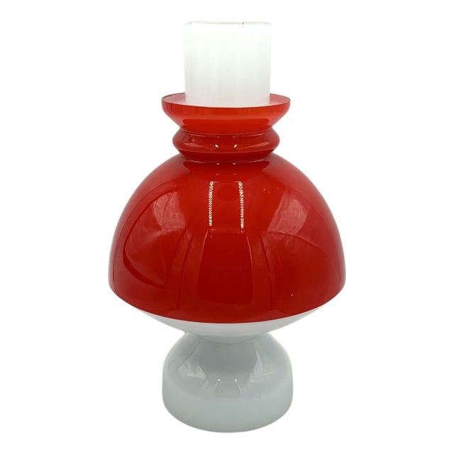 Czech Glass Table Lamp, 1960s For Sale