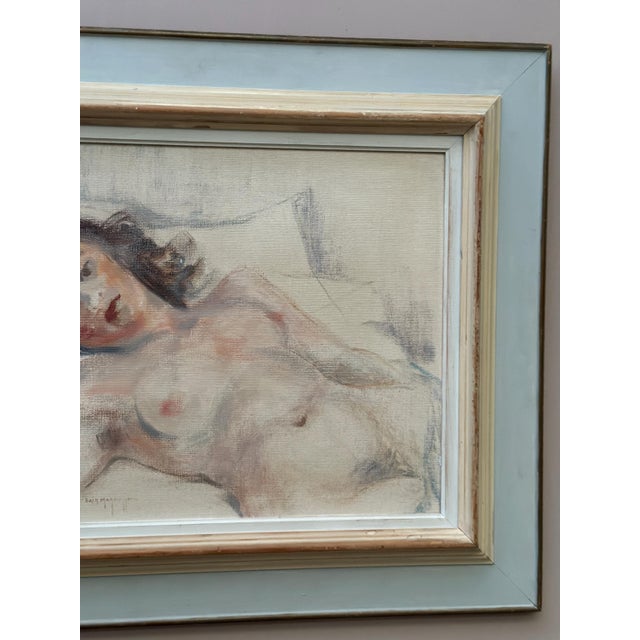 Erik Magnusson, Reclining Nude Woman, 1960s, Oil on Canvas, Framed For Sale - Image 10 of 17