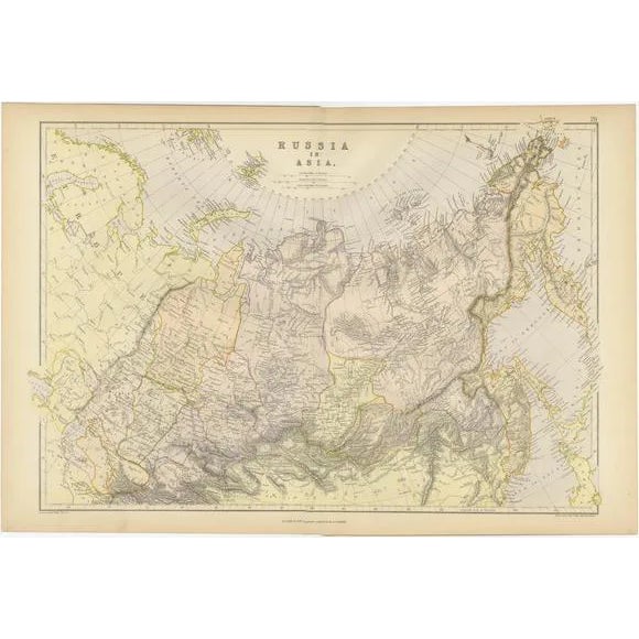 Antique Cartography of Asian Russia, 1882 For Sale