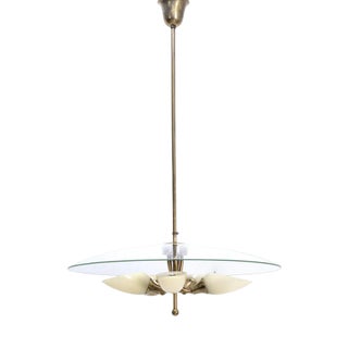 Italian Brass Pendant Lamp, 1950s For Sale