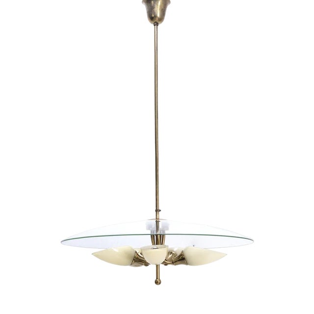 Italian Brass Pendant Lamp, 1950s For Sale