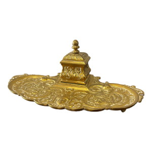 Antique French Brass Inkwell
