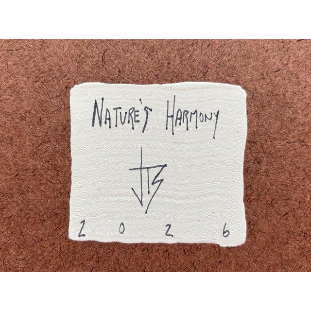 “Natures Harmony" Abstract Art in Antique Frame, Transitional Living Room Art by JTS For Sale - Image 9 of 10