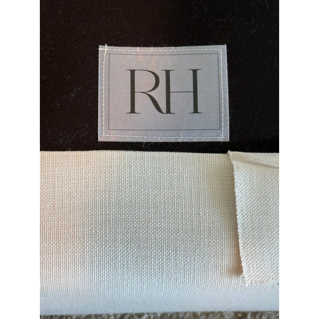 Restoration Hardware 9' Belgian Track Arm Bench-Cushion Sofa in Perennials Performance Linen For Sale In Austin - Image 6 of 8