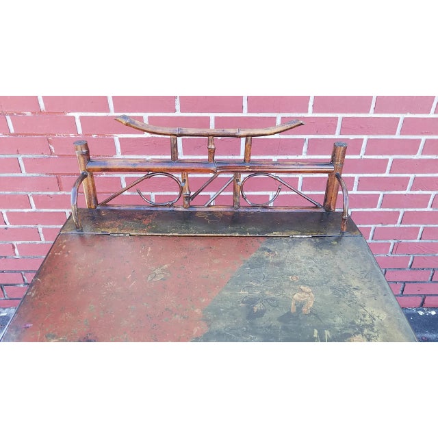 19th Century 19th Century Japanned Bamboo Writing Desk For Sale - Image 5 of 12