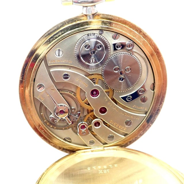 1940s Tiffany & Co. Platinum Yellow Gold 18s Enamel Merimont Pocket Watch 1940 For Sale - Image 5 of 14