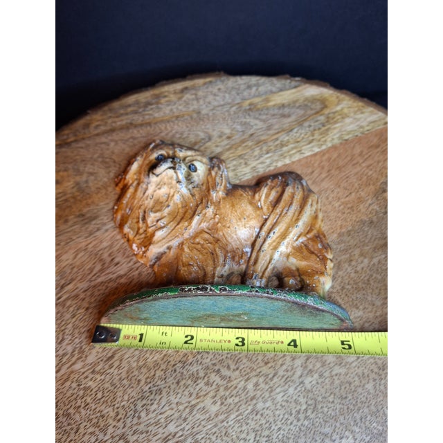 Antique Hubley #353 Cast Iron Pekingese Dog Paperweight Figurine / Single Bookend (C. 1920s) For Sale - Image 16 of 17