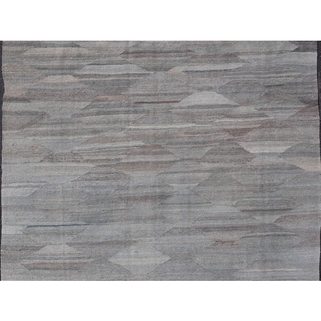 Gray Modern Casual Tribal Kilim Rug by Keivan Woven Arts, 6'8" X 9'6" For Sale - Image 8 of 12