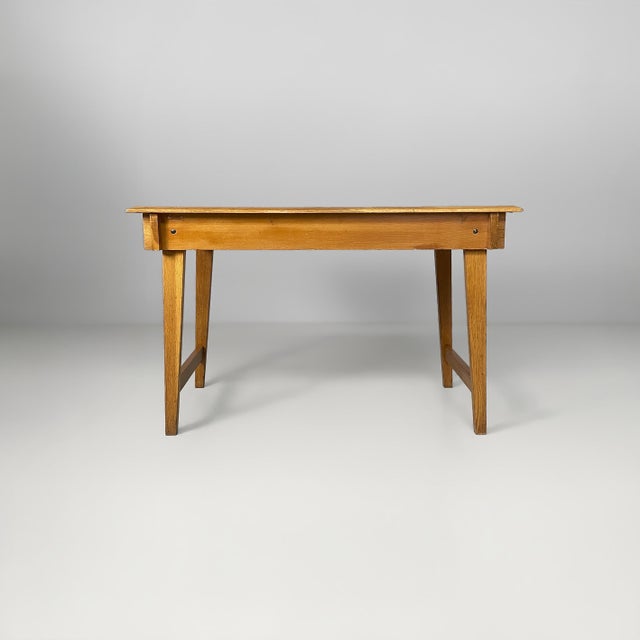 Mid-Century Modern Italian Desk in Blue Laminate and Wood, 1960s For Sale - Image 4 of 18