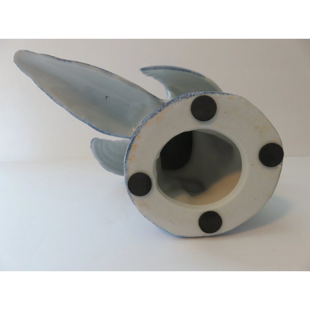 Blue Vintage Blue and White Chinoiserie Parrot Figurine For Sale - Image 8 of 9