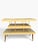 Mid-Century Modern Vintage Mid-Century Modern Three-Tier Tangerine Console Table With Walnut and Gold Accents For Sale - Image 3 of 10