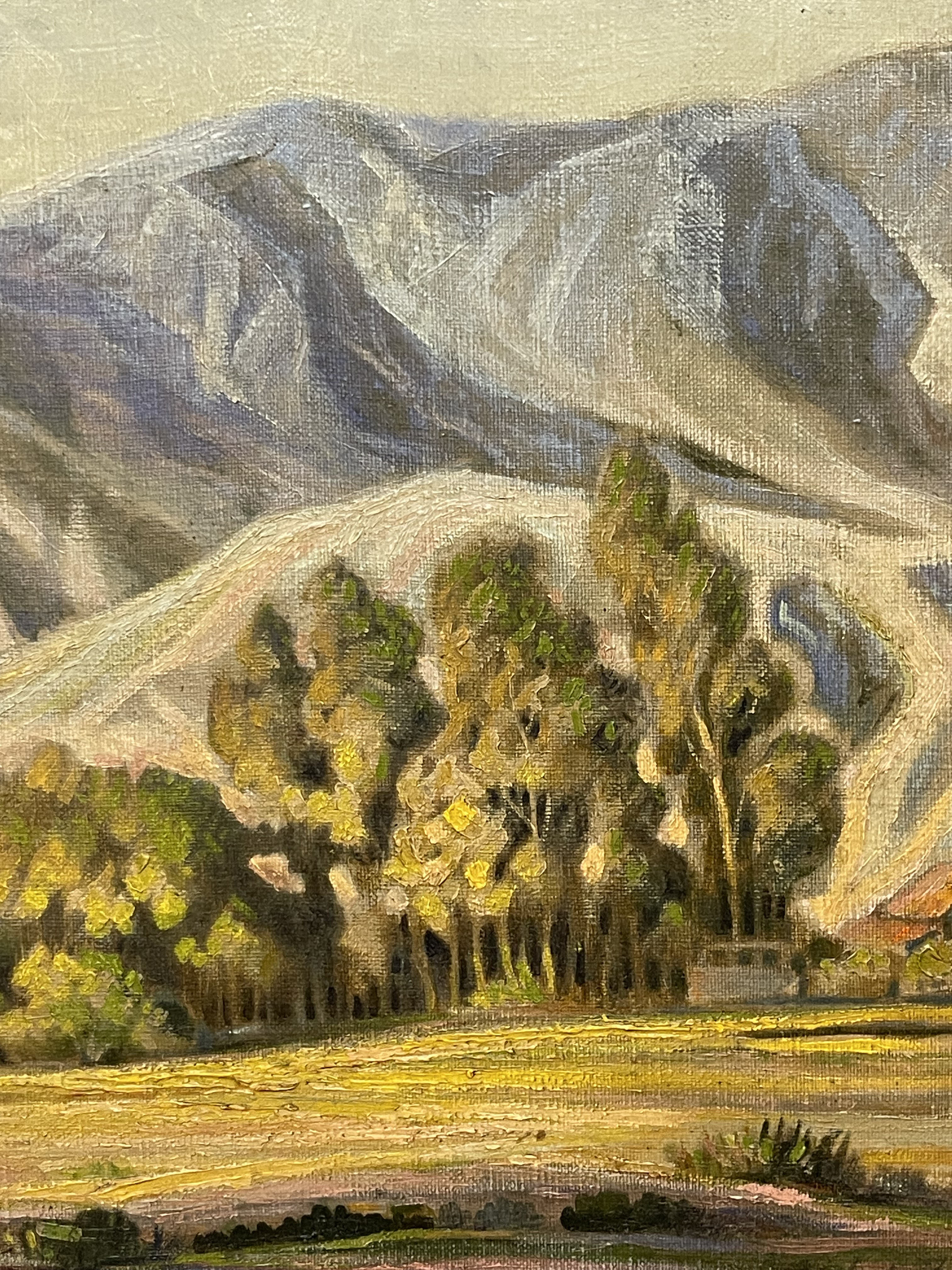 絵画 Hand written Painting An Oil on Canvas Painting Depicting a Landscape by W. J. Roland