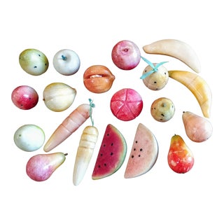 Italian Polished Alabaster Marble Fruit and Vegetables For Sale