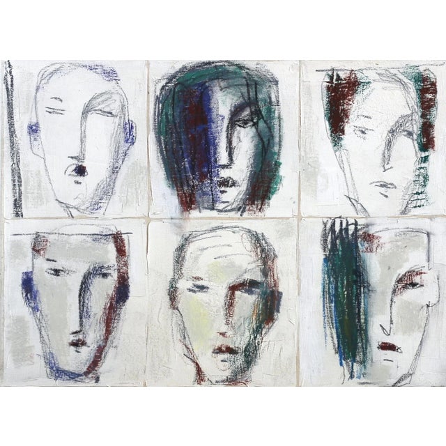 Contemporary Faces 25 (Kopfbild 25) - Original Oil Painting on Canvas Abstract Figurative Artwork by Bernhard Zimmer For Sale - Image 3 of 5