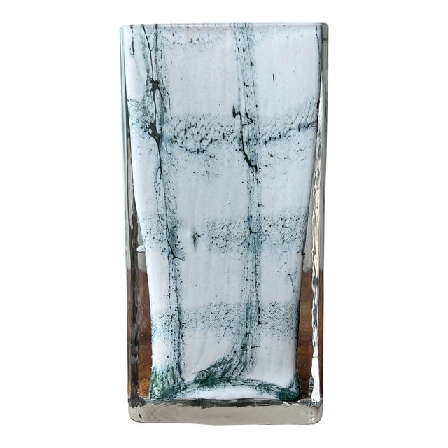 Vintage German Spiegelau Rectangular Vase For Sale