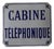 Phone Box Sign in Blue and White Enamel Metal, 1970s For Sale