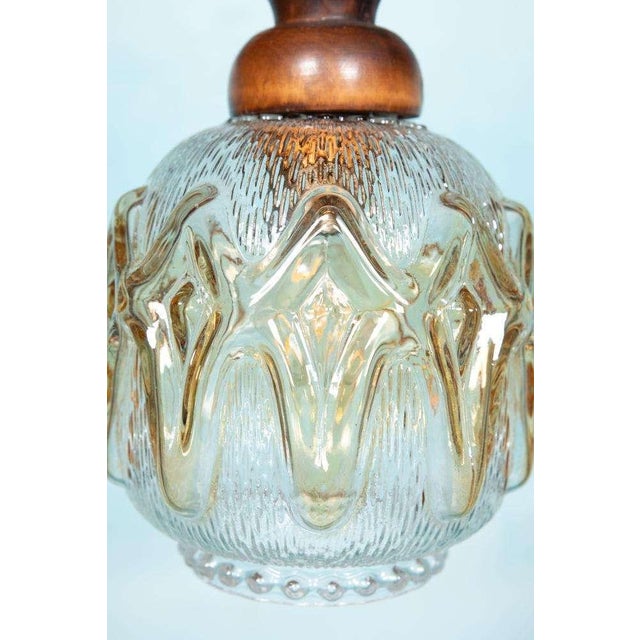 Brutalist Glass Hanging Lamp, 1970s For Sale - Image 6 of 18