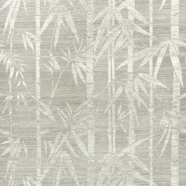 Contemporary Sample - Schumacher Les Bambous Sisal Wallpaper in Fog For Sale - Image 3 of 3