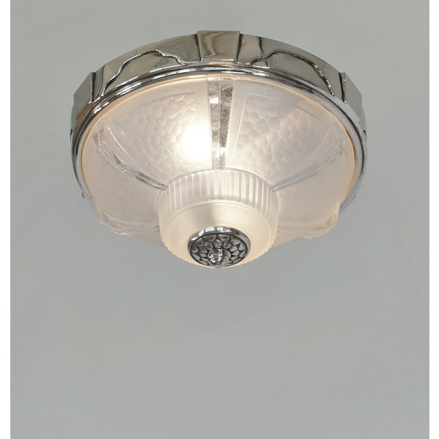 1930s A Pair of French Art Deco Flush Mounts by Ejg Ezan 1930s France - 2 Pairs Available For Sale - Image 5 of 12