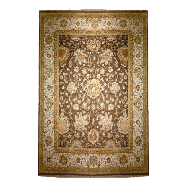 Hand Knotted Indo Oushak Rug. 8'x 9'7" For Sale