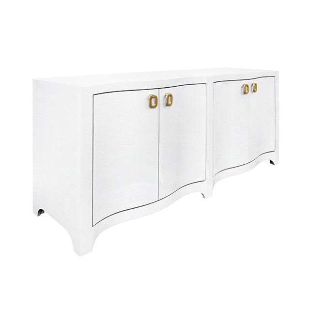 New item. Not vintage. Introducing the Miffy Textured White Lacquer Four Door Buffet! With its curved front design and...