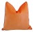 Tangerine Orange Cotton Velvet Feather/Down Pillow Square For Sale