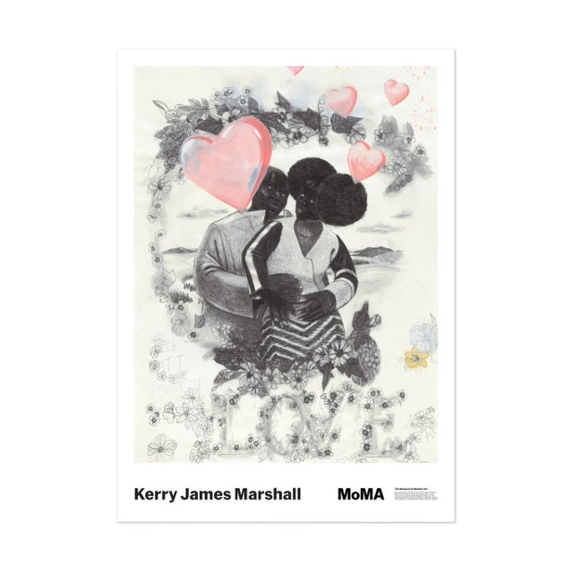 This unframed poster features a reproduction of Kerry James Marshall's Study for Vignette (2004). Kerry James Marshall is...