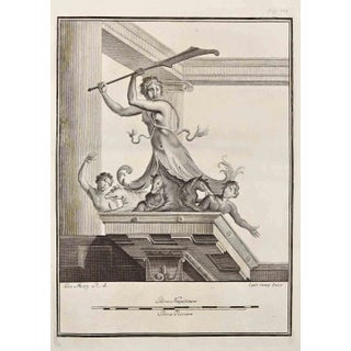 Giovanni Elia Morghen, Ancient Roman Fresco Herculaneum, Etching, 18th Century For Sale