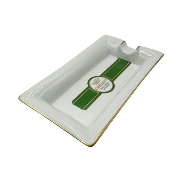 White Vintage Hotel Crillon Place De Concorde Paris Ashtray Catchall Dish For Sale - Image 8 of 12