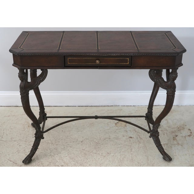 Age: Approx: 30 Years Old Details: Quality Tooled Leather Top Winged Figural Legs Un-Marked As To Manufacture Comparable...