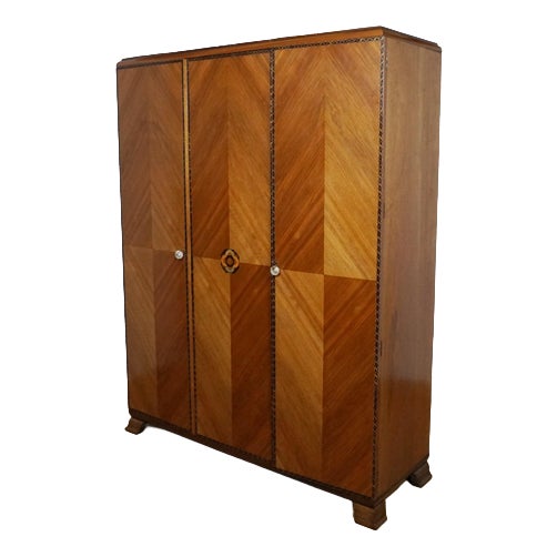 Art Deco Wardrobe in Walnut, 1930s For Sale