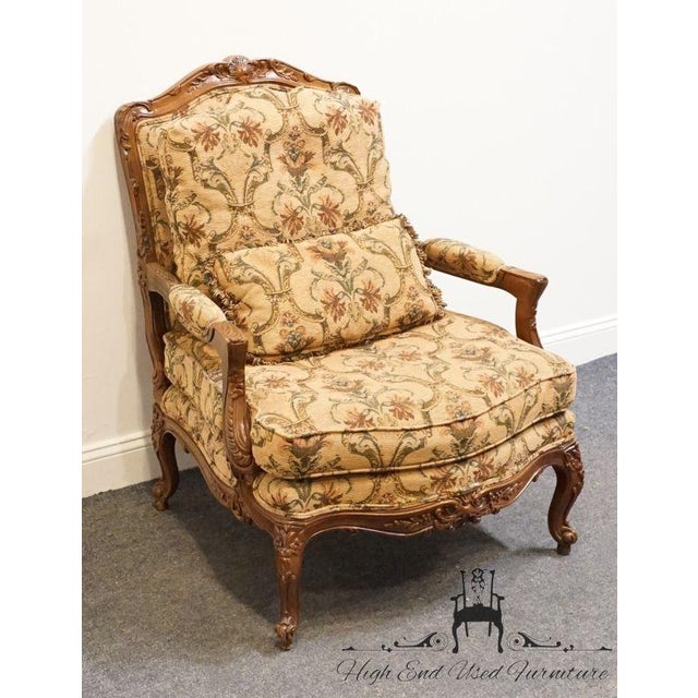 High End Louis XV French Provincial Accent Bergere Arm Chair For Sale - Image 4 of 18