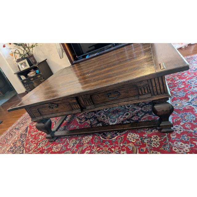 Chestnut Attributed Drexel Heritage Coffee Table 1950s For Sale - Image 8 of 8