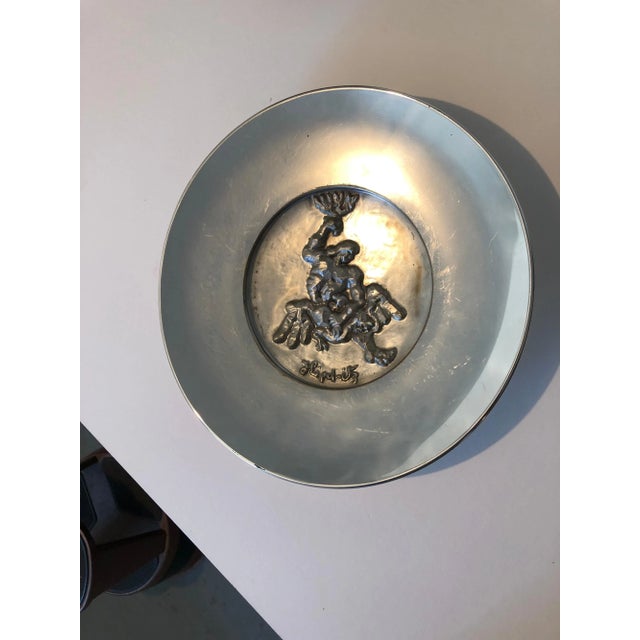 Jacques Lipchitz Jacques Lipchitz, The Struggle, Sterling Silver Israeli Judaica Cubist Sculpture Plate Plaque, 1970s For Sale - Image 4 of 6